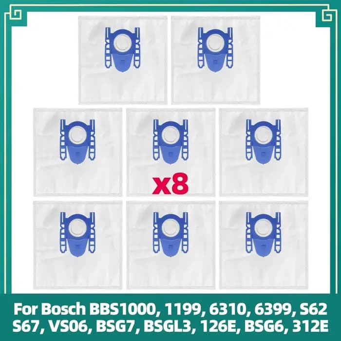 Sac à poussière de rechange compatible avec l’aspirateur Bosch BBS1000 1199 6310 6399 S62 S67 VS06 BSG7 BSGL3 126E BSG6 312E