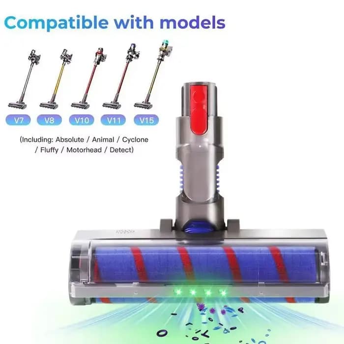 Tête de brosse à rouleau souple pour aspirateur Dyson V7 V8 V10 V11 V15
