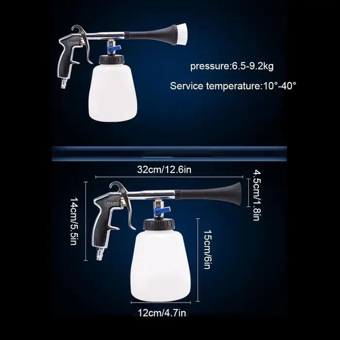 Pistolet de nettoyage pneumatique Tornado pour l'intérieur des voitures