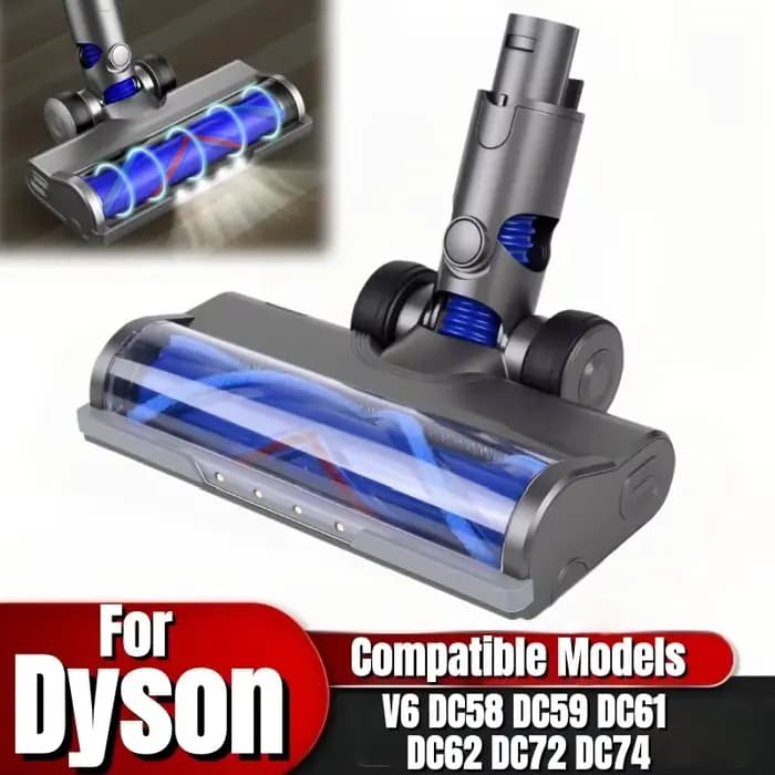 Brosse de sol à entraînement direct pour les modèles Dyson V6 DC58 DC59 DC61 DC62 DC72 DC74. Pièce de rechange pour aspirateur avec éclairage LED pour le nettoyage