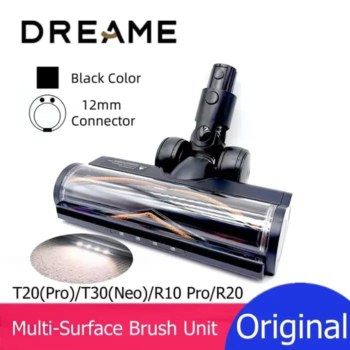 Tête de brosse électrique multi-surfaces Dreame originale noire pour aspirateur à main sans fil T30 T30 NEO T20 Pro T10 R10 Pro R20