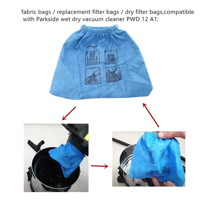 Sac filtrant en tissu, 3 pièces