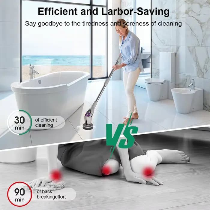 Brosse de nettoyage de salle de bain électrique 10 en 1
