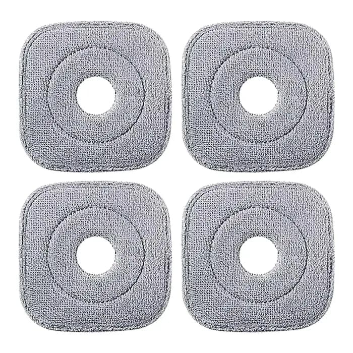 Tête de vadrouille 4 pièces recharges en microfibre brosse carrée tampon à récurer pour nettoyage en profondeur humide et sec soins des sols en bois dur cuisine salle de bain