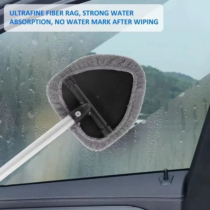 Brosse de nettoyage de vitres de voiture avec 3 couvercles en microfibre + bouteille de pulvérisation