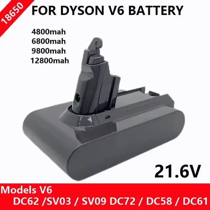 Batterie 21, 6 V 12800 mAh pour aspirateur Dyson V6