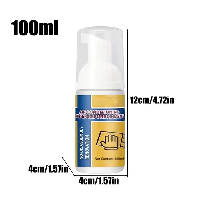 Nettoyant Mousse AC 100ml – Spray Sans Rinçage pour Nettoyage Profond de la Graisse et de la Poussière des