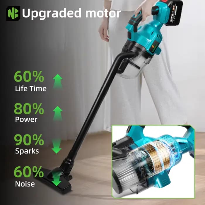 NEWBENY aspirateur électrique efficace sans fil intérieur outils de nettoyage ménager pour Makita 18-21V batterie broche