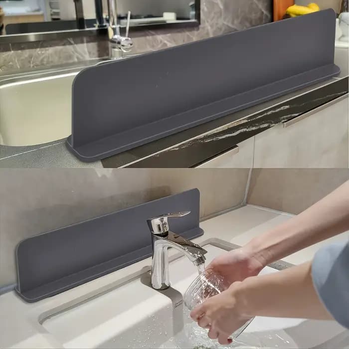 Protection anti-éclaboussures en silicone avec ventouses - Barrière d'eau pour évier de cuisine