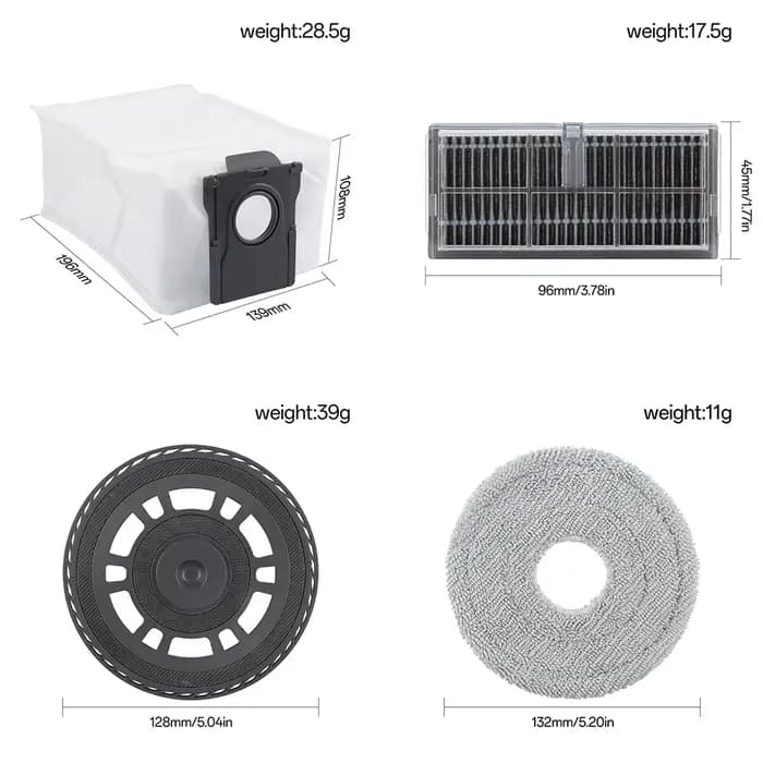 Kit d'accessoires pour aspirateur Dreame L40 /X40 Ultra /X40 Pro