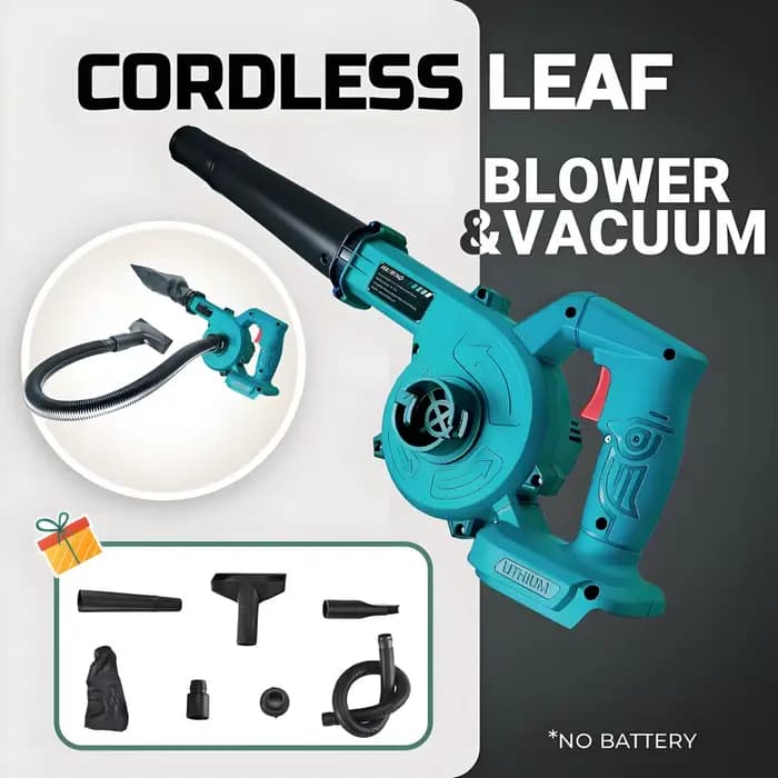 Souffleur d'air et aspirateur sans fil 2 en 1, collecteur de poussière et de feuilles pour voiture, ordinateur, jardin, compatible avec Makita 18V/21V