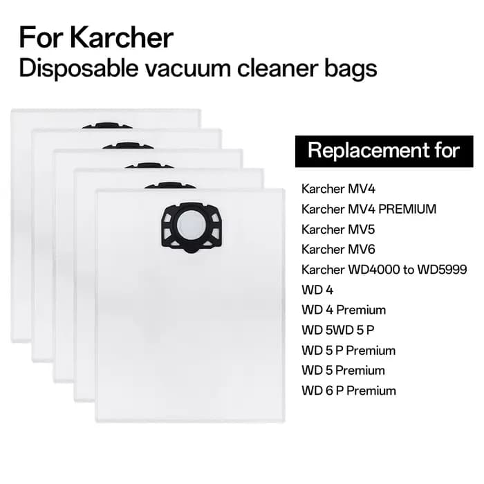 Sacs à poussière pour aspirateurs robots Karcher WD4 WD5 WD6 MV4 MV5 MV6