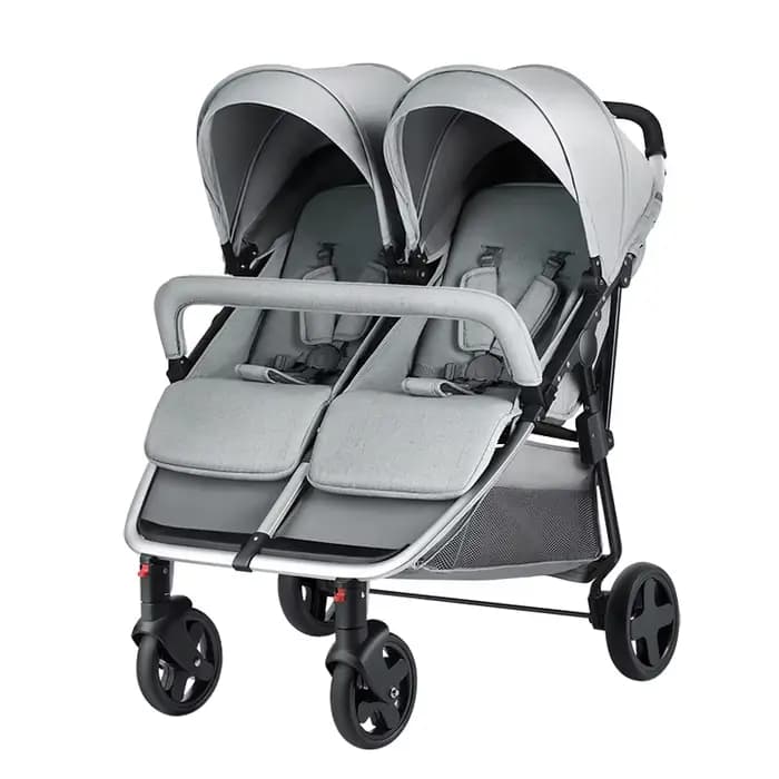 Poussette jumelle légère pour bébé, deuxième enfant, assis et couché, poussettes non détachables, côte à côte