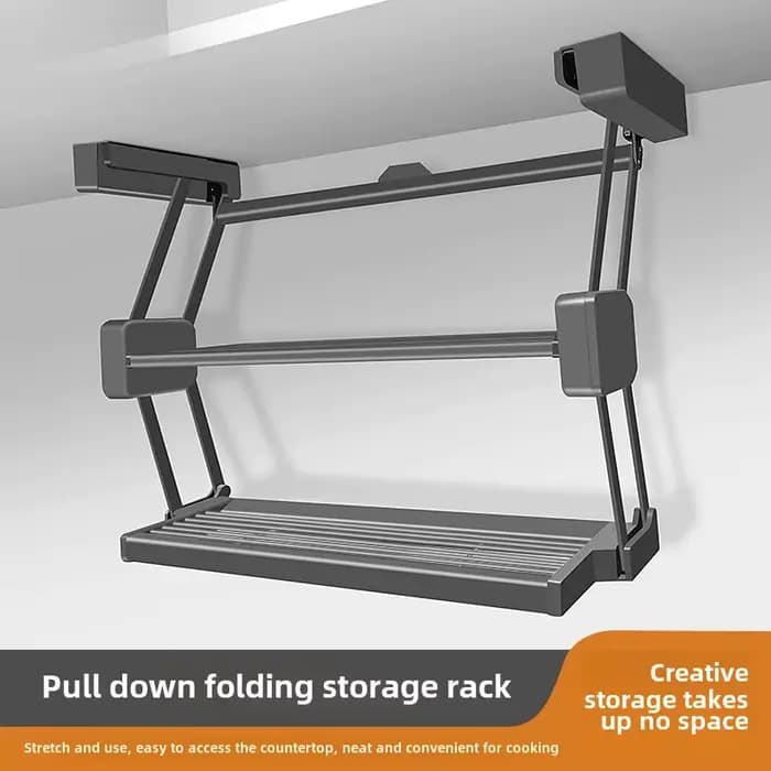 Armoire de cuisine ascenseur panier support de rangement condiments plats tirer vers le bas pliant