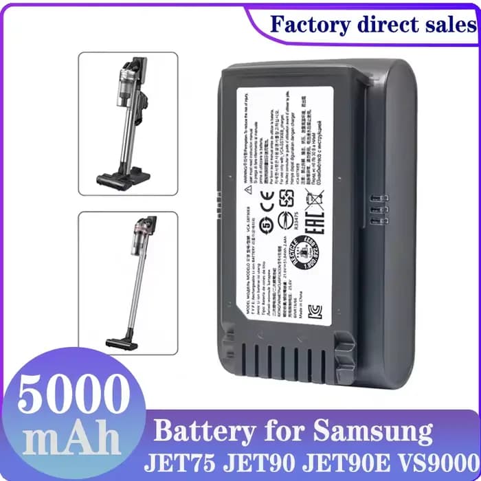 100% batterie de balayeuse originale VCA-SBT90 pour Samsung Vs9000 Jet90 Jet75 Jet90E