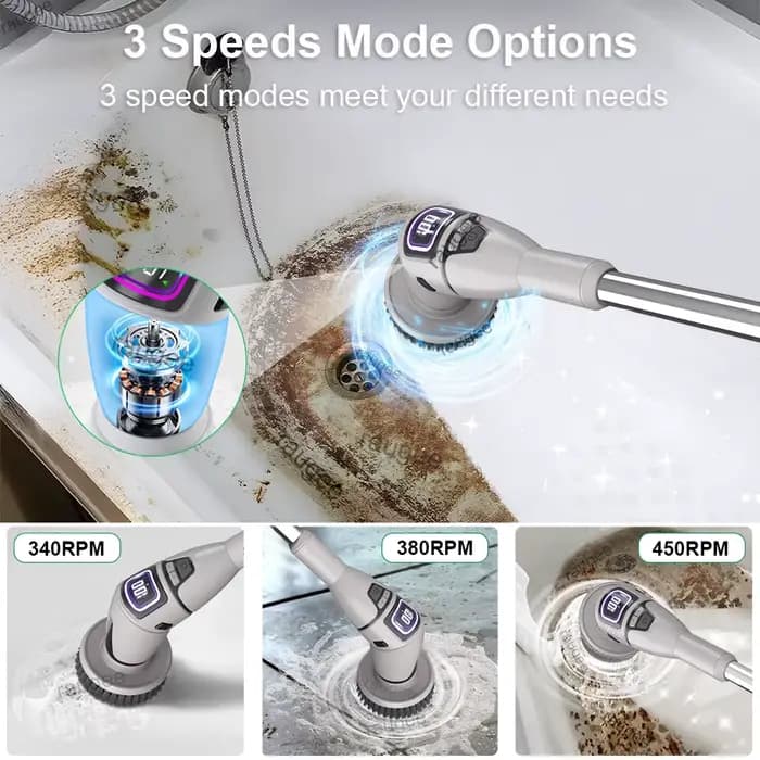Brosse de nettoyage de salle de bain électrique 10 en 1