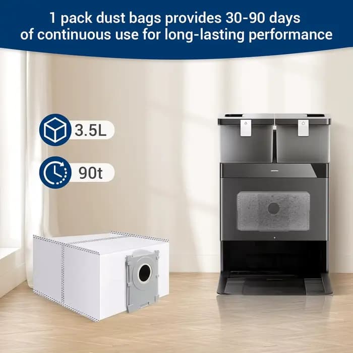 Sacs à Poussière pour Ecovacs Deebot T50/T50 PRO/T50 PRO OMNI/T50 MAX PRO OMNI/T30C PRO/T80 OMNI/X8 PRO OMNI/X9 PRO OMNI