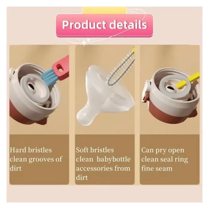 Brosse de nettoyage de couvercle de tasse 3 en 1 avec trou de suspension sur le dessus de fleur 360 ° Détachant sans