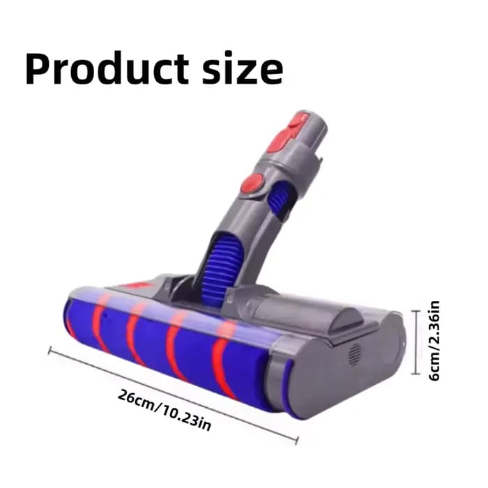 Tête de nettoyage à double brosse à rouleaux souples pour aspirateur Dyson séries V7