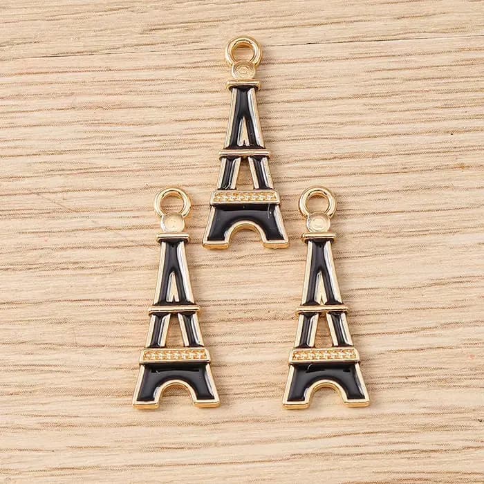 Tusember 10 pièces breloques en alliage émaillé Tour Eiffel de Paris pour pendentifs, boucles d'oreilles, bracelets et accessoires de fabrication de bijoux
