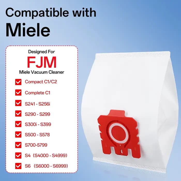 Sacs à poussière 3D Airclean FJM pour aspirateur série Miele Compact C1 C2 S241 S290 S300i S500 S700 S4 S6