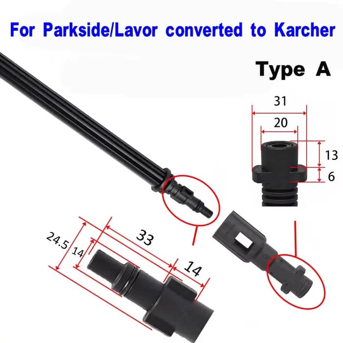 ROUE pour Karcher Parkside adaptateur de buse de laveuse haute pression pour convertir entre