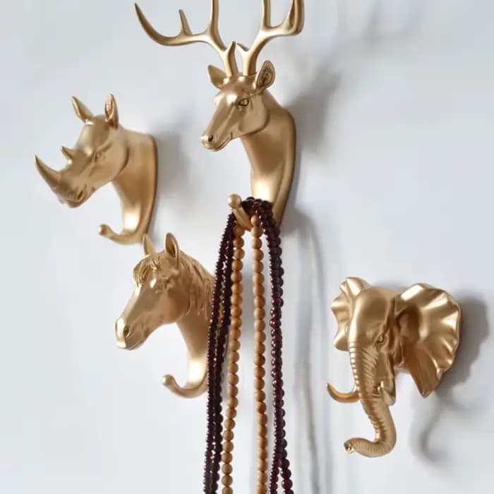 Crochets muraux en forme de tête d'animal T1