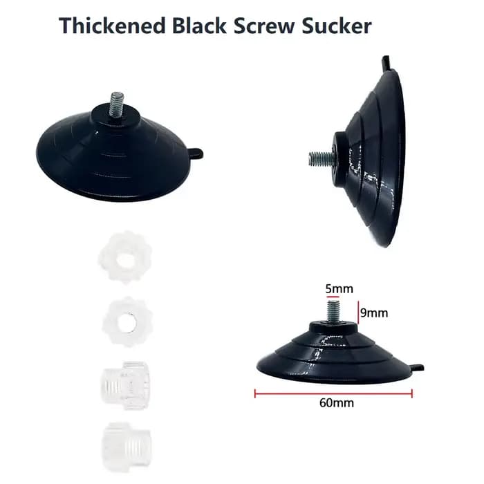 Ventouses sous vide noires de 60mm