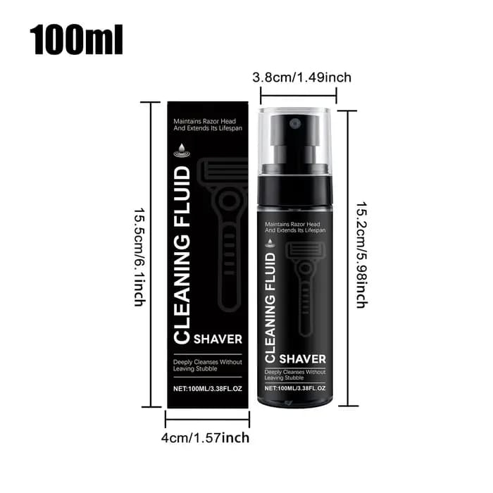 Spray Nettoyant pour Rasoir Électrique 100ml – Solution Détachante pour Tondeuses à Barbe