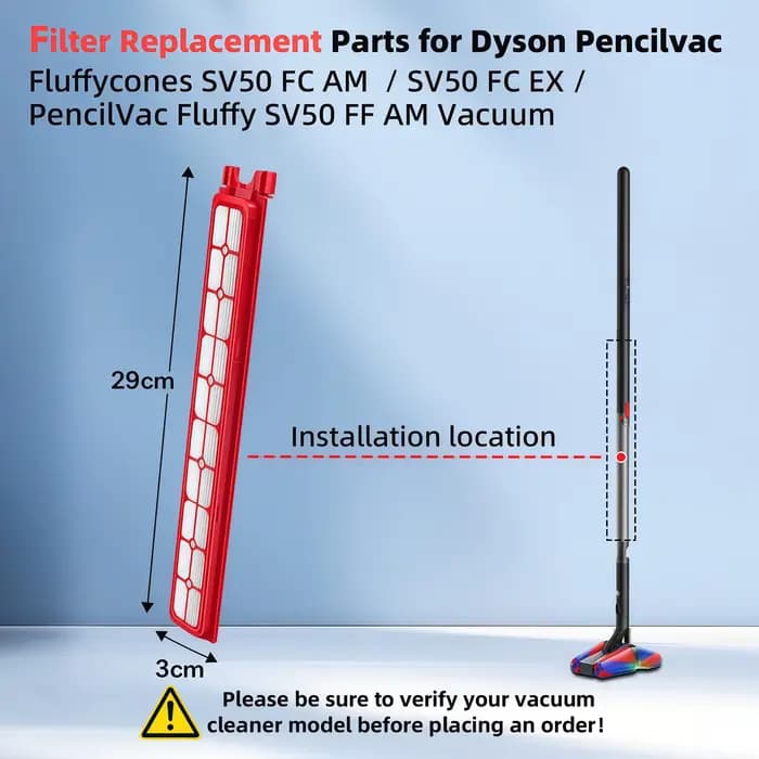 Lot de 4 filtres de rechange compatibles avec l'aspirateur sans fil Dyson PencilVac Fluffycones SV50FC AM