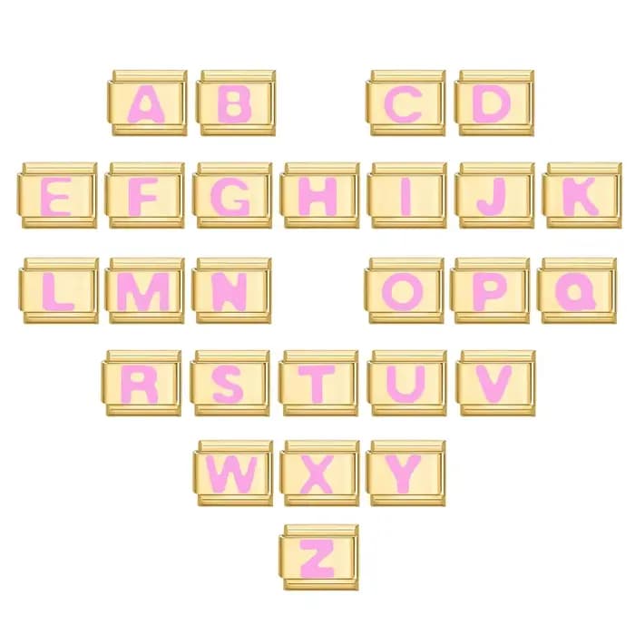 Mode rose 26 lettres anglaises A-Z nom doré italien bracelet à breloques bijoux bricolage faisant cadeau femmes hommes main Bracelet bijoux
