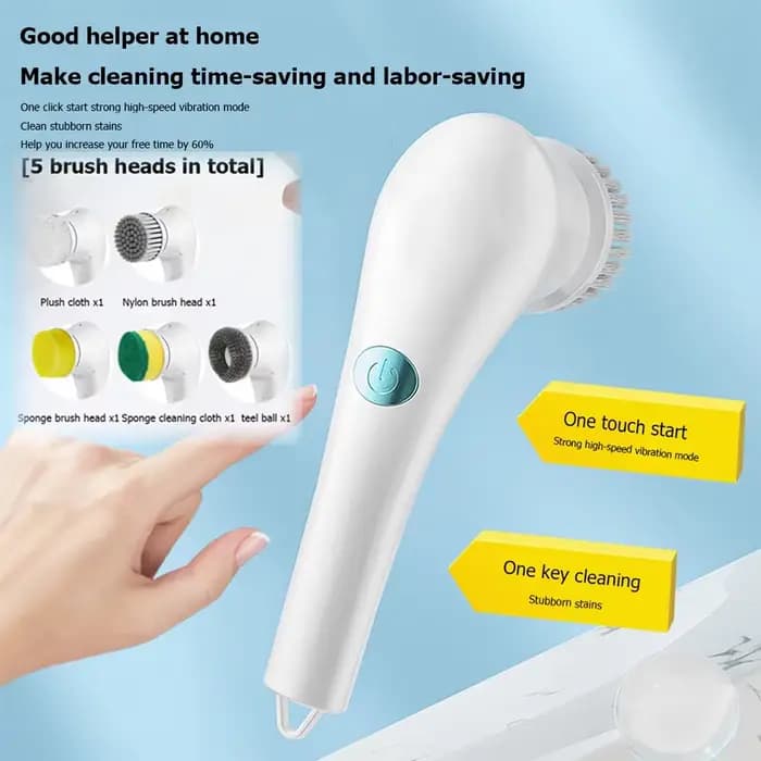 Brosse de nettoyage électrique sans fil 5 en 1, salle de bains, fenêtre, cuisine, automobile, Machine de nettoyage rotative multifonctionnelle pour la maison