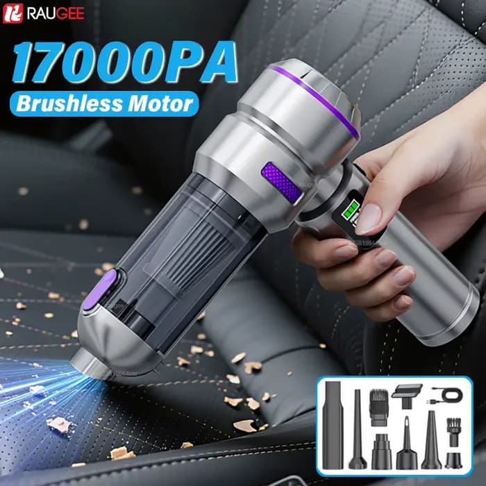 Aspirateur de voiture portable sans fil, aspiration puissante 17000PA, rechargeable par USB, aspirateur souffleur portatif pour voiture