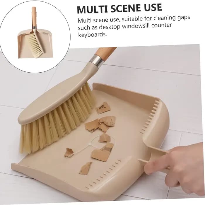 Un ensemble de pelle à poussière et de balai à manche en bois - idéal pour nettoyer les canapés