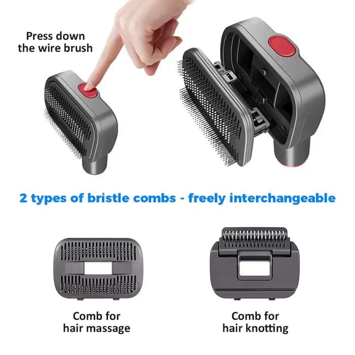 Kit de brosse sous vide 2 en 1 pour poils de chien