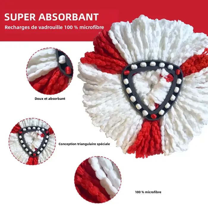 Vadrouille en microfibre pour Vileda Turbo 2 en 1