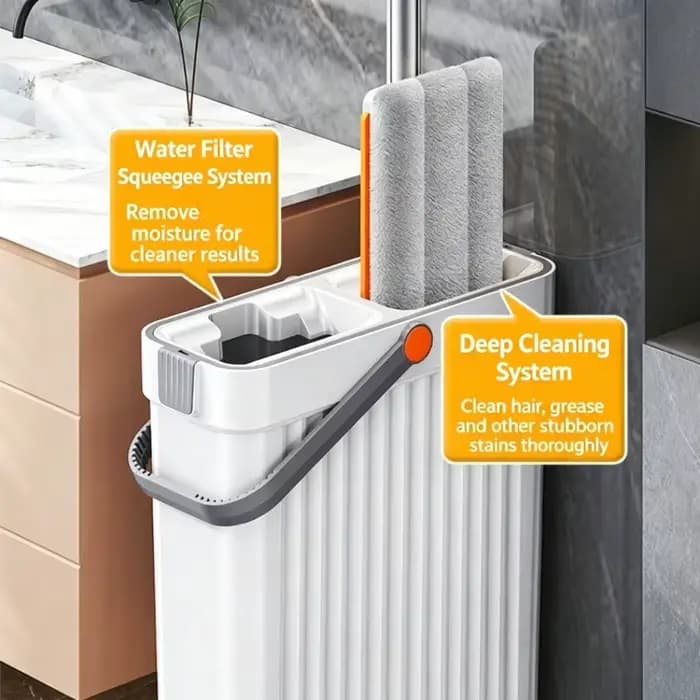 Serpillère rotative 360° avec seau de 33 cm