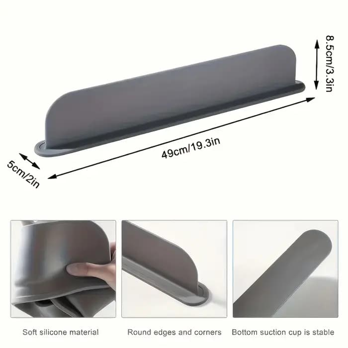 Protection contre les éclaboussures d'évier en silicone avec ventouses – Barrière d'eau pour la cuisine