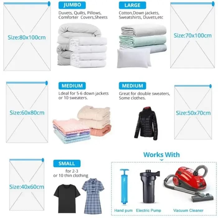 Sacs de rangement sous vide