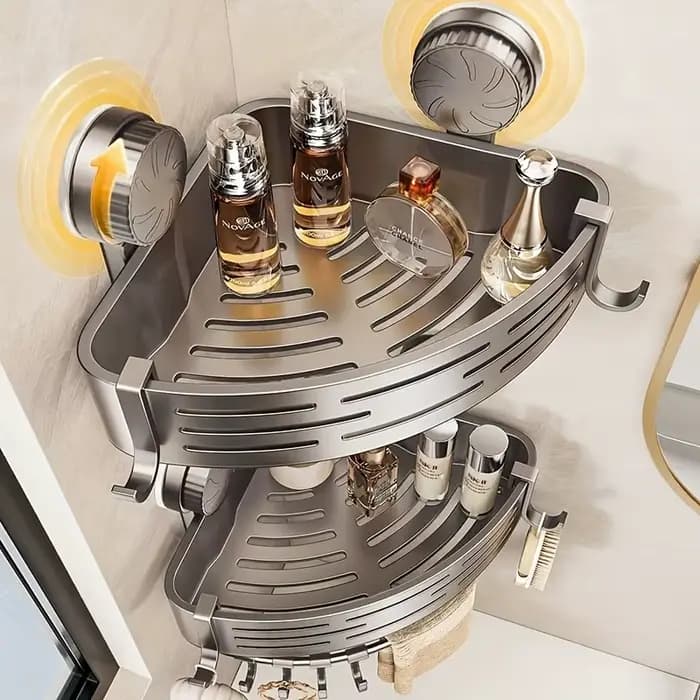 Support de salle de bain à ventouse peu encombrant