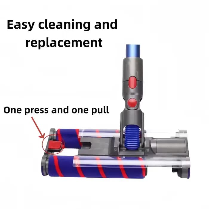 Tête de nettoyage à double brosse à rouleaux souples pour aspirateur Dyson séries V7