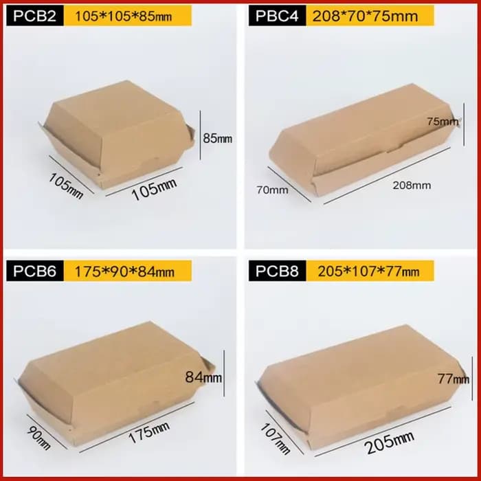 Boîte à hamburger jetable, en papier de qualité alimentaire, pour hot-dog, snack, en stock