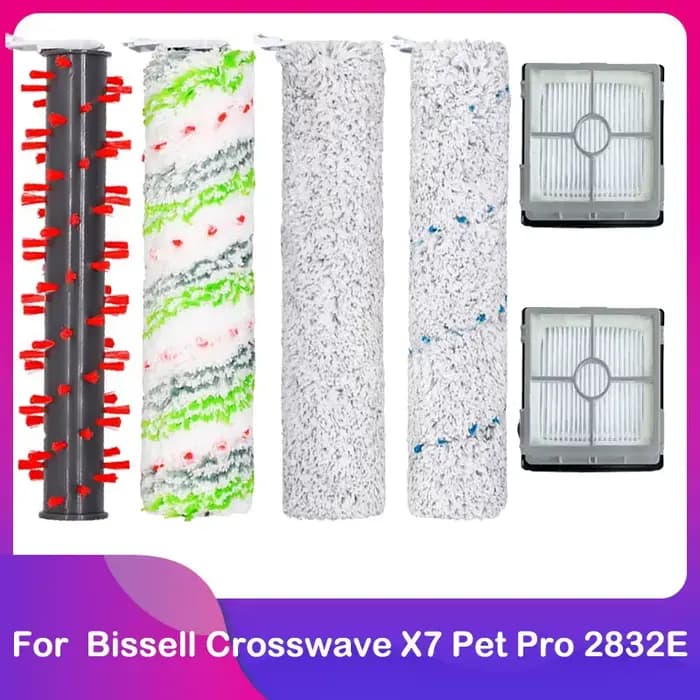 Brosse principale de rechange Filtre HEPA Compatible avec le nettoyeur sans fil Bissell Crosswave X7 Pet Pro 2832E Kit d’accessoires et de pièces