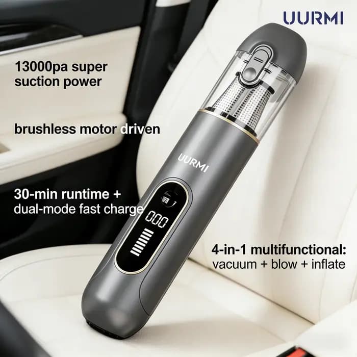 Aspirateur sans fil 13000Pa 4-en-1 avec écran LCD