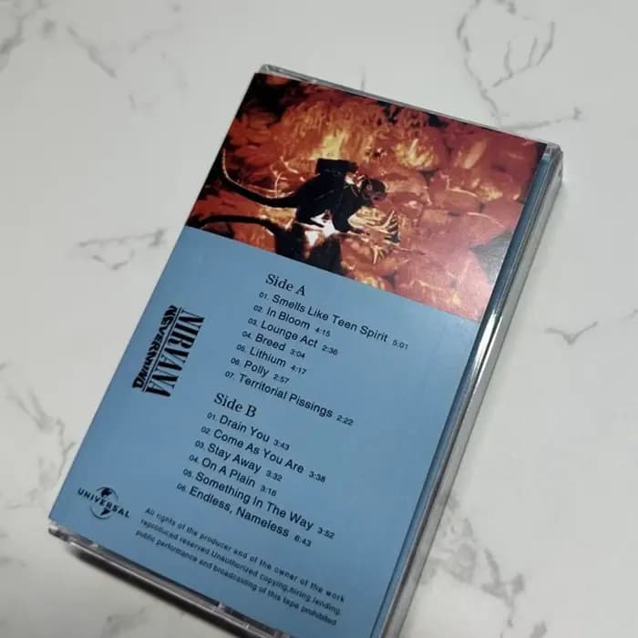 Cassette neuve scellée Nirvana Nevermind, album de rock grunge avec livre de paroles
