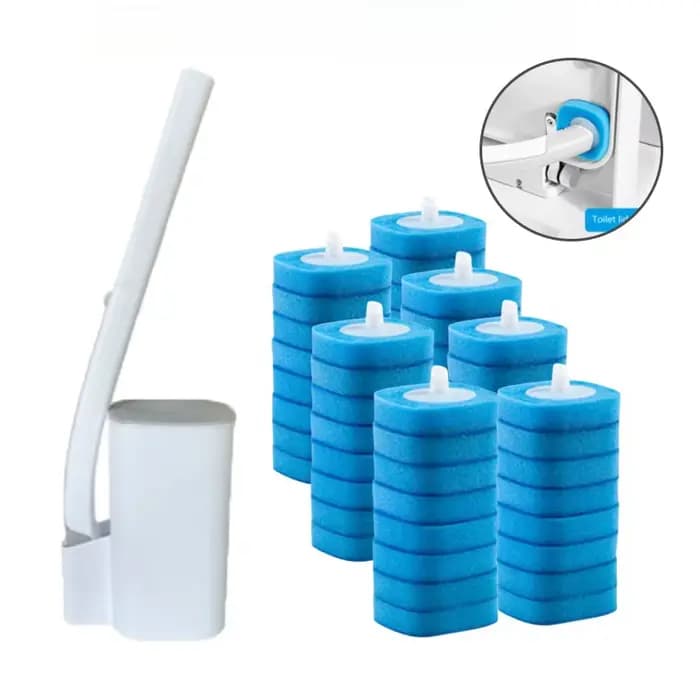 Brosse de toilette jetable avec liquide de nettoyage