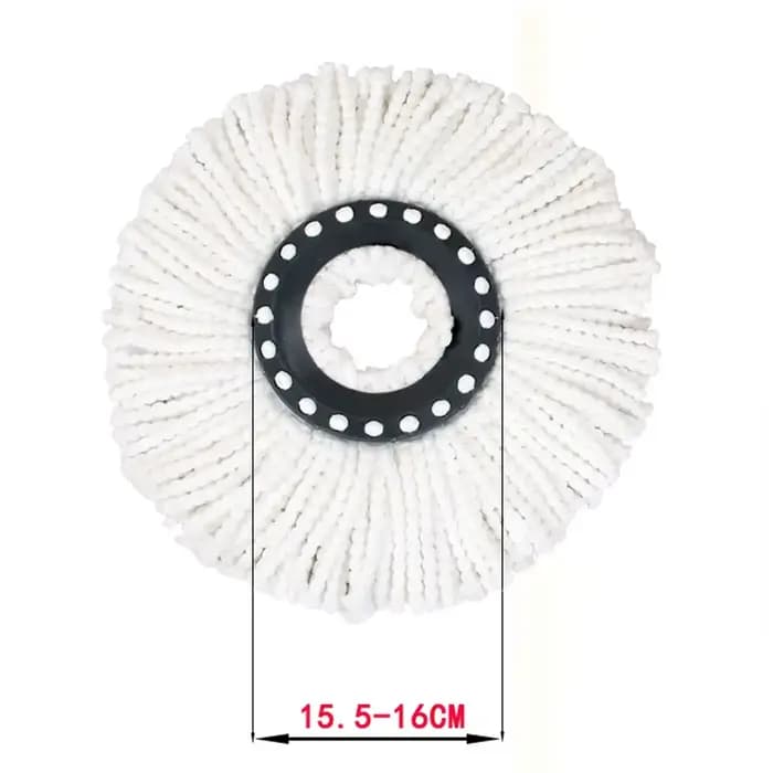 Tête de Vadrouille Ronde Universelle Rotative en Microfibres de 16mm