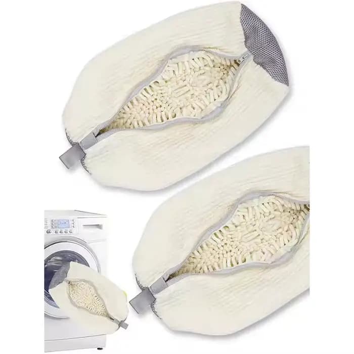 Fibre Fluffy 360 ° Sac de lavage de chaussures Surround Cleaning - Sac à linge réutilisable