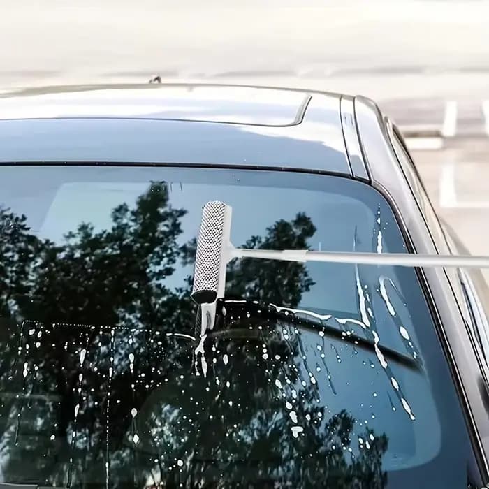 Nettoyeur de vitres double face 2-en-1 avec manche télescopique