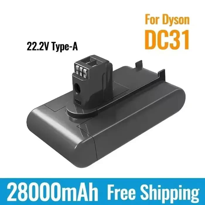 Nouvelle batterie Li-ion pour aspirateur (Type A) 22.2V 28000mAh pour Dyson DC35, DC45 DC31, DC34, DC44, DC31 Animal, DC35 Animal, 917083 -01
